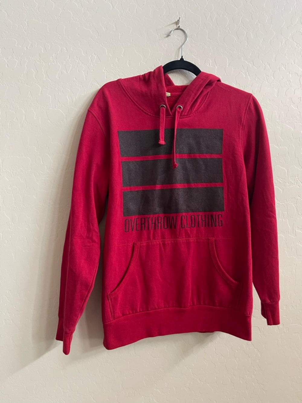 Alternative Red Hoodie with Black Block Graphic